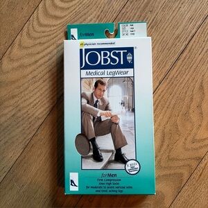 New JOBST  For Men Compression 20-30 mmHg Knee High Socks Khaki Size Large